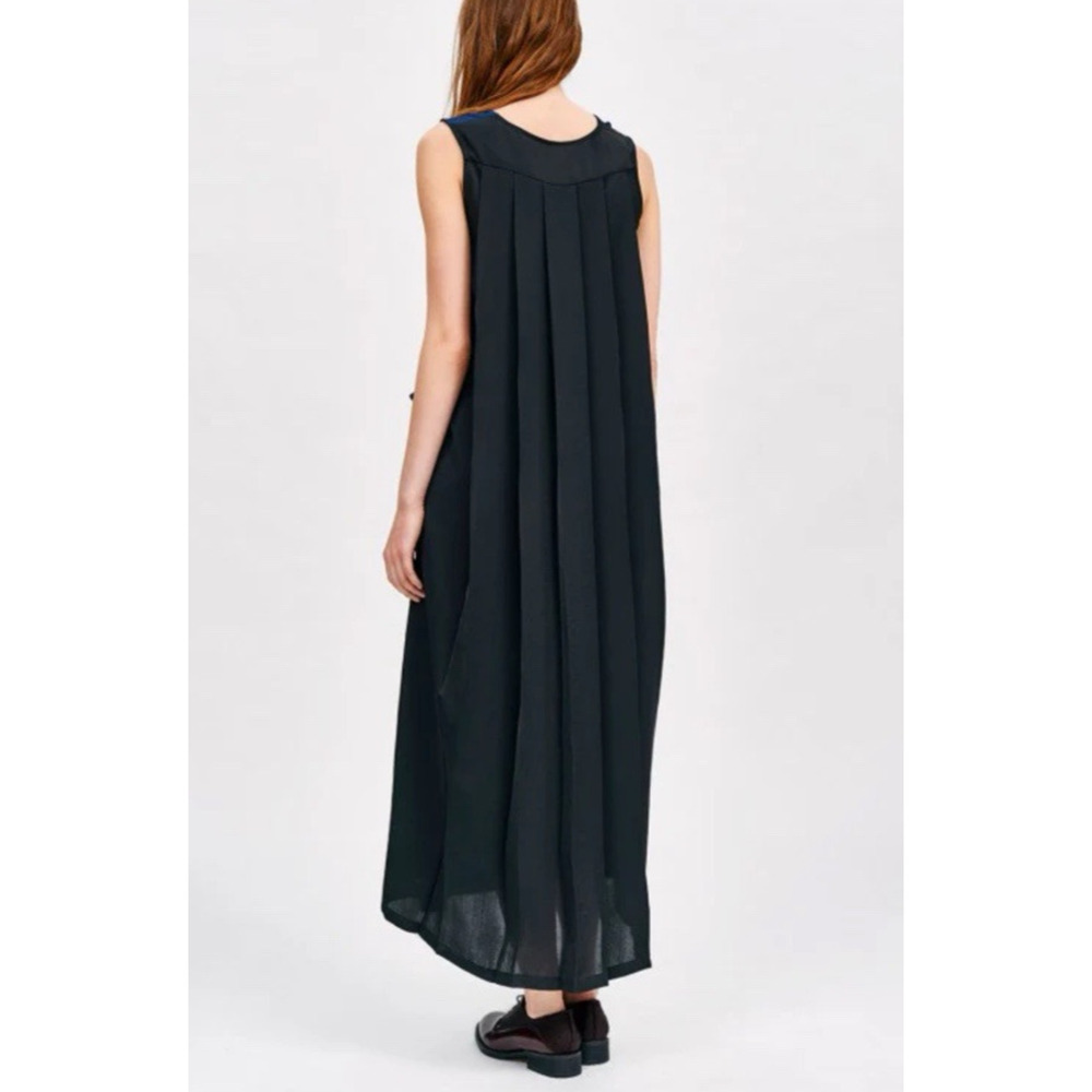 Cop Copine Bento Dress Minimalist Maxi Pleated Back Lagenlook Size 36 Designer